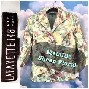 SOLD ‼️ LaFayette 148 Blazer Metallic Floral Sheen